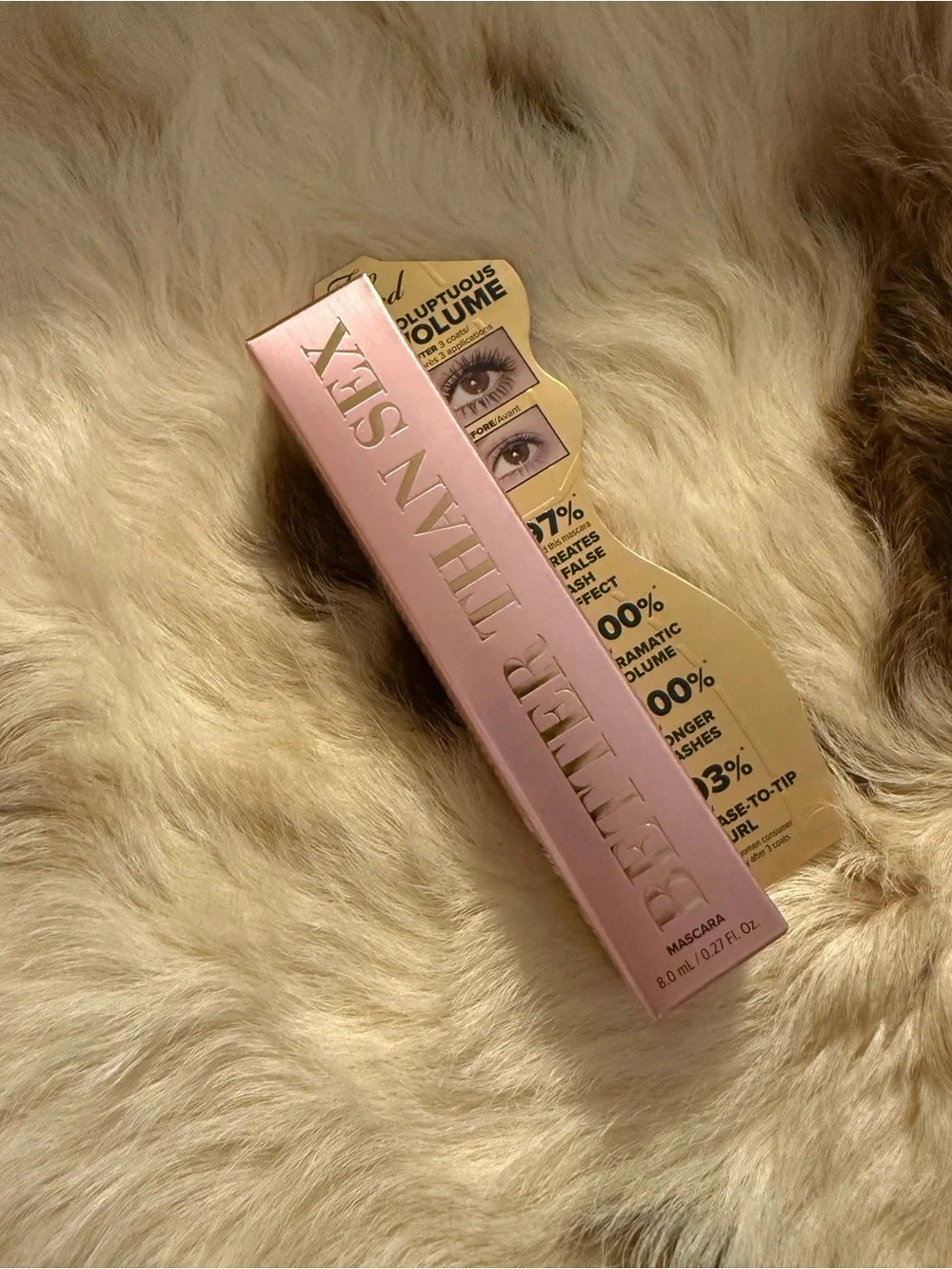 Too Faced Better Than Sex Mascara in Pink and Gold Packaging